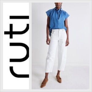 Ruti Women's 4 White ultimate Barrel Wide Leg Jeans XL